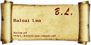 Balsai Lea névjegykártya
